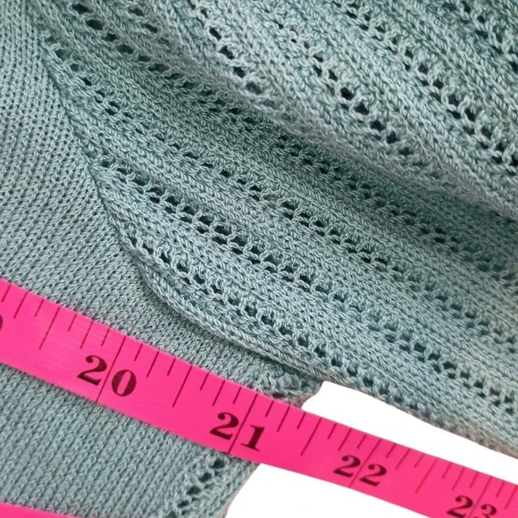 St John Evening Marie Gray Blue Knit Cardigan Sequin Trim Jacket Sz 12 USA Vtg - Picture 9 of 12